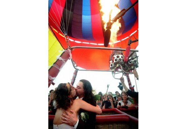 Hot air balloon wedding