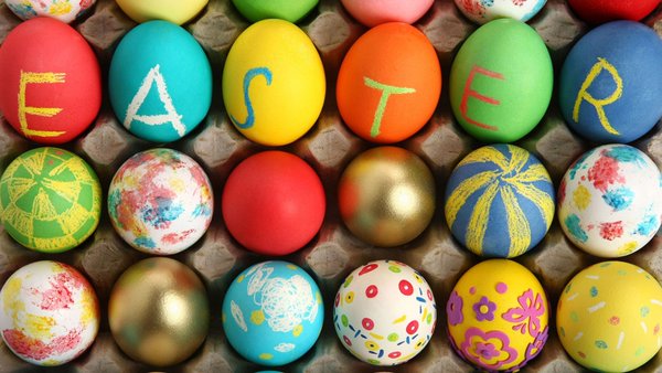 The colourful Easter eggs