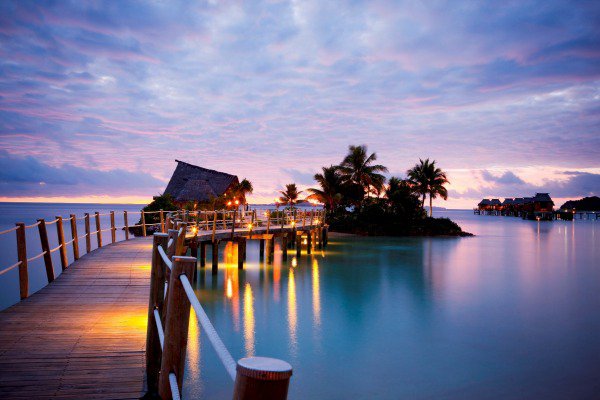 The Over water bungalows in Fiji