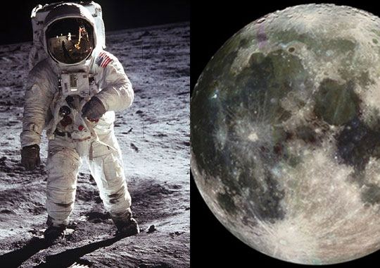 Writing initials on moon