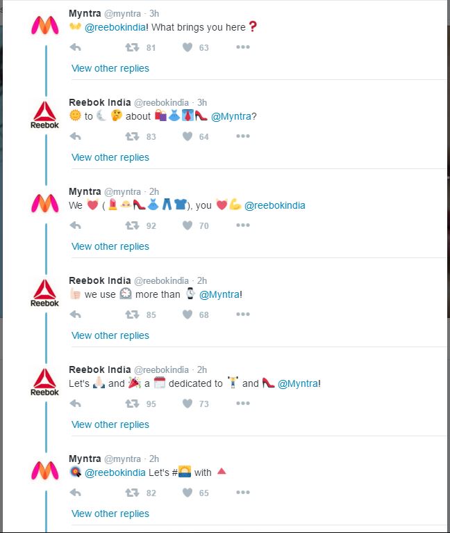 The Reebok Myntra Emoticonversation