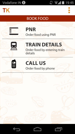 Food delivery while on train journey