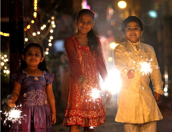 Kids on Diwali